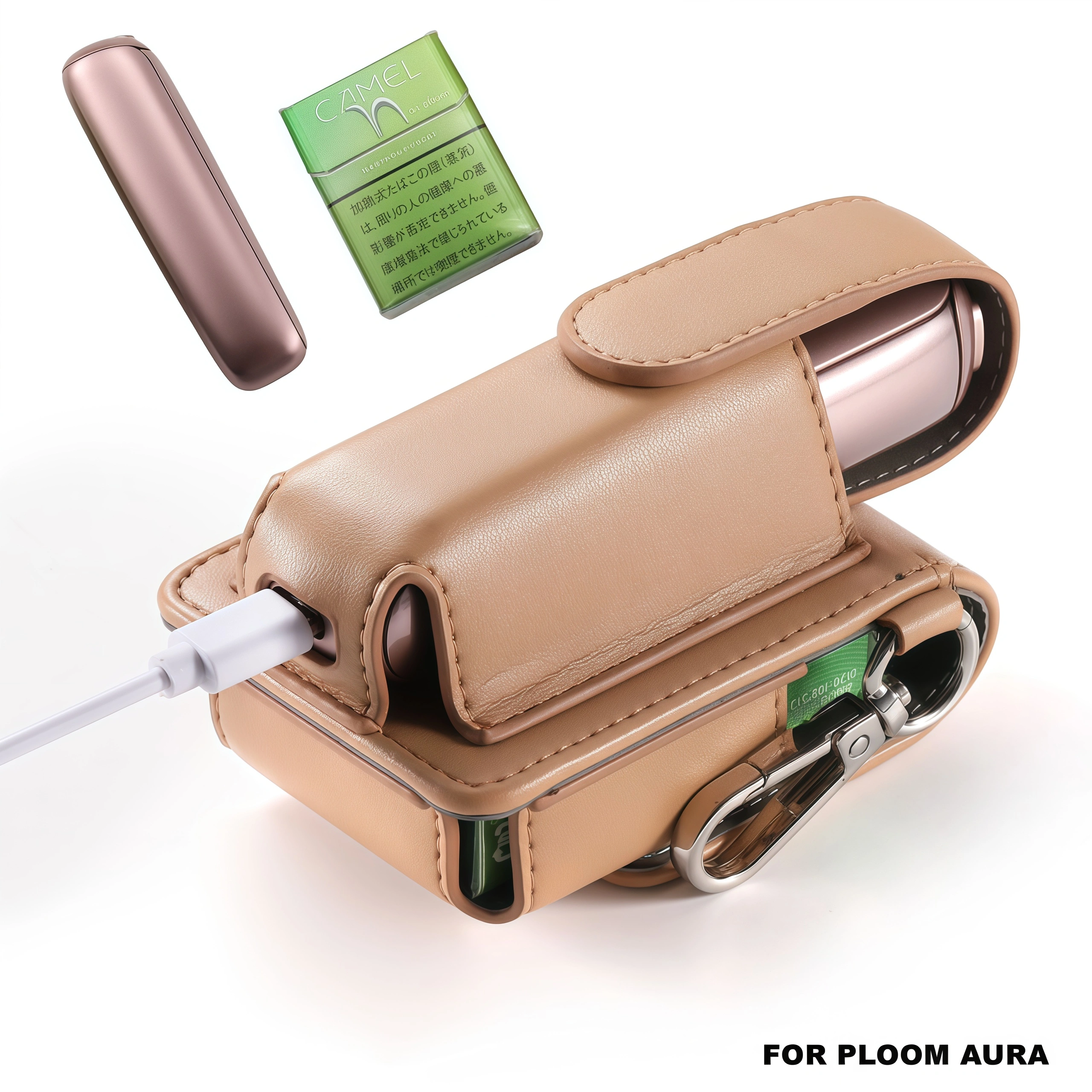 PLOOM AURA 收納包|主機×煙彈一體多功能皮套保護殼 2 PLOOM AURA 細節特寫